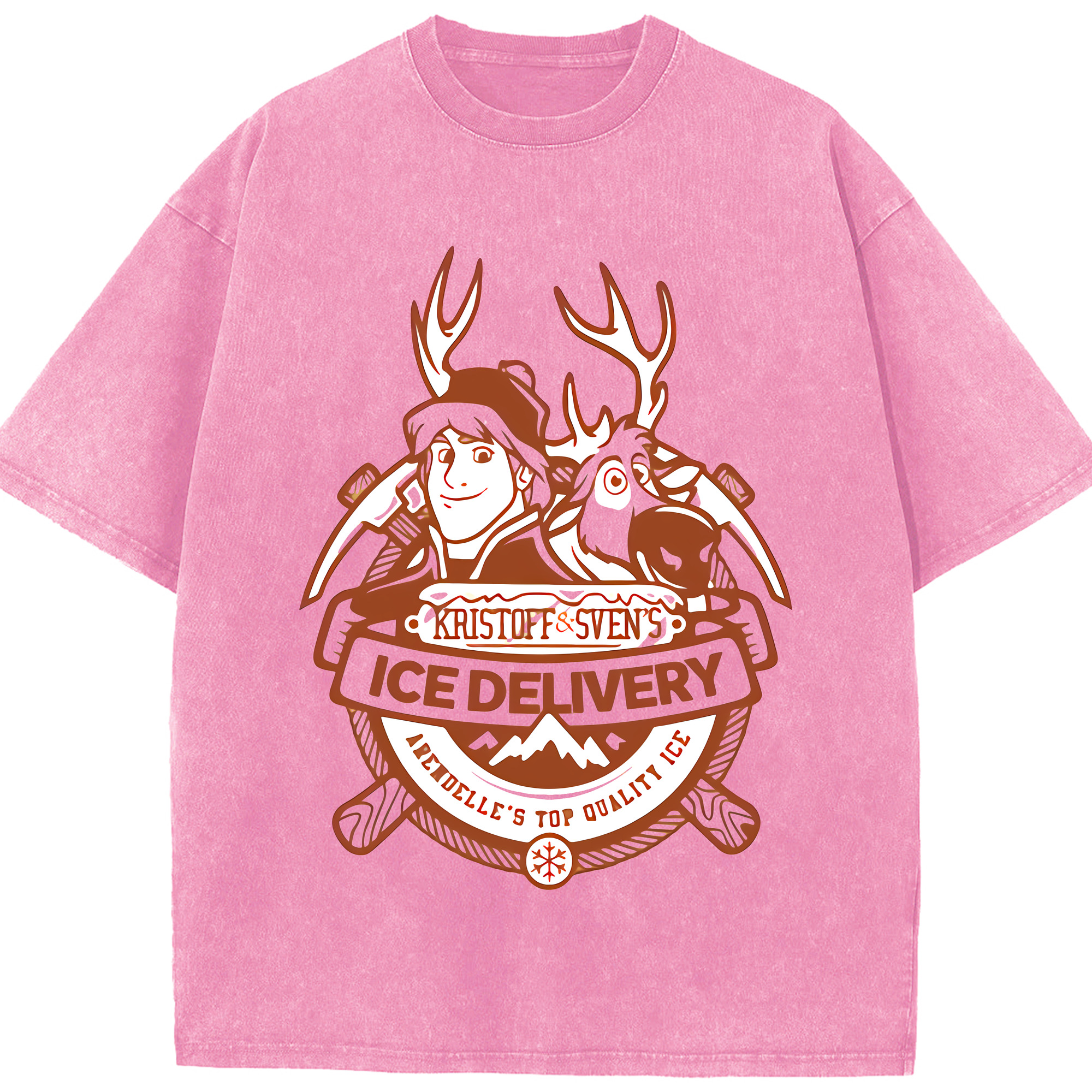 （画像用） アナと雪の女王 アンナ エルサ Frozen Anna Elsa 綿100% ヴィンテージ風 半袖Tシャツ（フロントプリント）